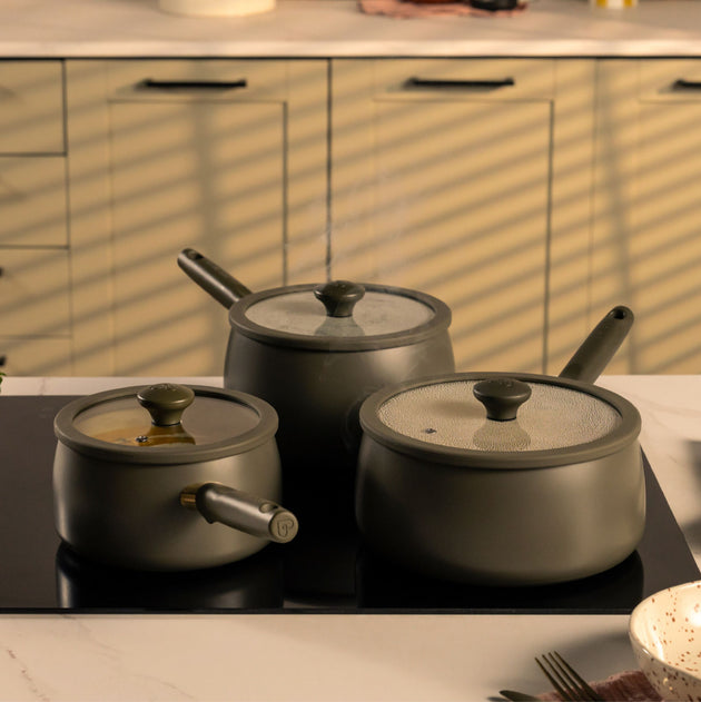 Prestige Ceramic 3 Piece Non-Stick Saucepan Set