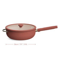 Prestige Ceramic 26cm (4.2L) Non-Stick Multipan with Lid Earth Rose