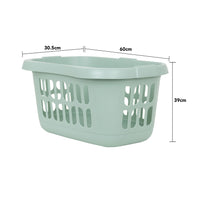 Wham Casa Easy-Carry Plastic Hipster Laundry Basket Silver Sage