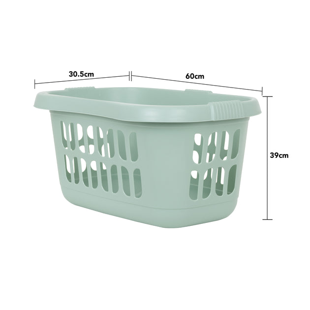 Wham Casa Easy-Carry Plastic Hipster Laundry Basket Silver Sage