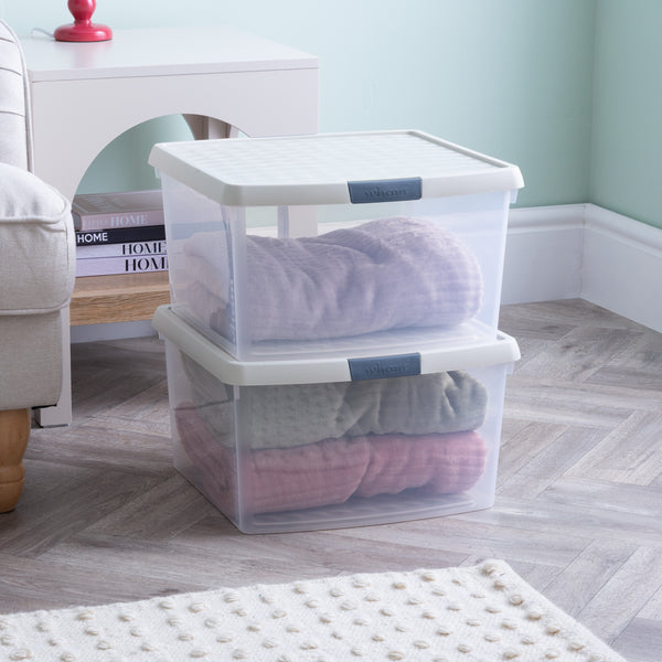 Wham Clip 25.5L Square Storage Box with Secure Clip-Lock Lid