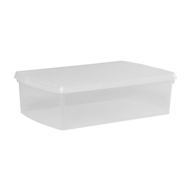 Wham Clip 30L Rectangular Storage Box with Secure Clip-Lock Lid Clear