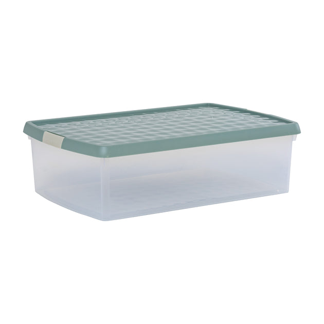 Wham Clip 30L Rectangular Storage Box with Secure Clip-Lock Lid Green Milieu