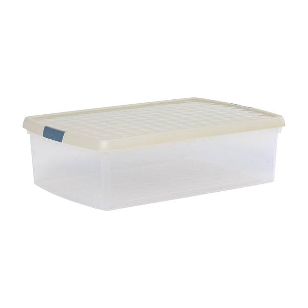 Wham Clip 30L Rectangular Storage Box with Secure Clip-Lock Lid Stone