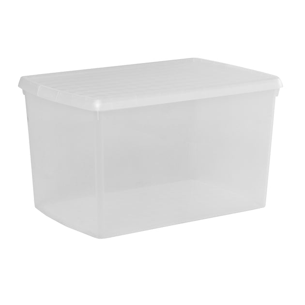 Wham Clip 62L Rectangular Storage Box with Secure Clip-Lock Lid Clear