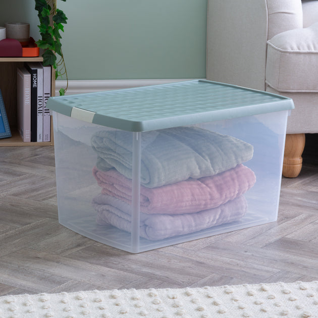 Wham Clip 62L Rectangular Storage Box with Secure Clip-Lock Lid