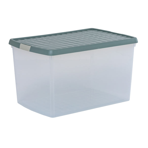 Wham Clip 62L Rectangular Storage Box with Secure Clip-Lock Lid Green Milieu