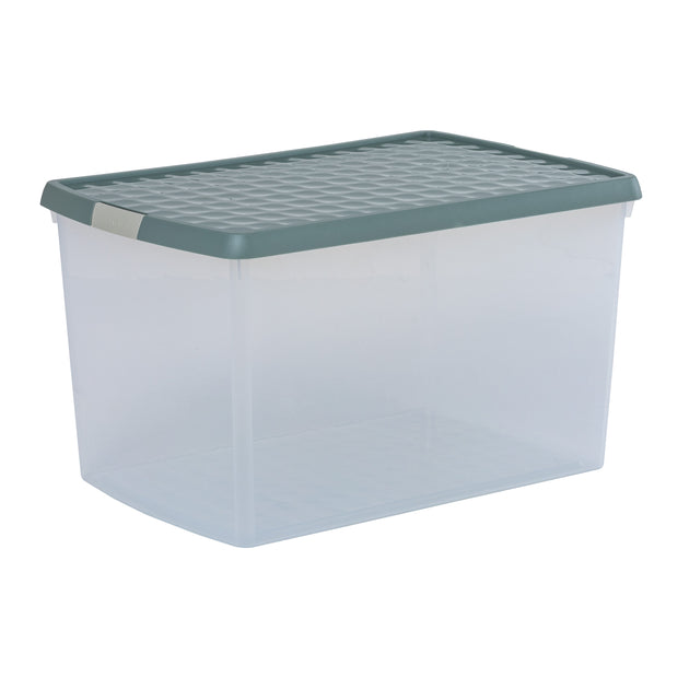 Wham Clip 62L Rectangular Storage Box with Secure Clip-Lock Lid Green Milieu