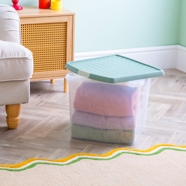 Wham Clip 37L Square Storage Box with Secure Clip-Lock Lid