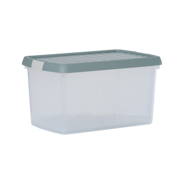 Wham Clip 14L Rectangular Storage Box with Secure Clip-Lock Lid Green Milieu