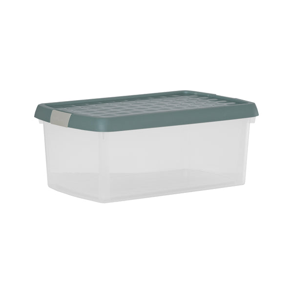 Wham Clip 10.5L Rectangular Storage Box with Secure Clip-Lock Lid Green Milieu