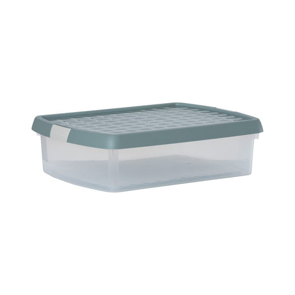 Wham Clip 8.5L Rectangular Storage Box with Secure Clip-Lock Lid Green Milieu