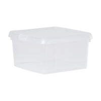Wham Clip 9L Square Storage Box with Secure Clip-Lock Lid Clear