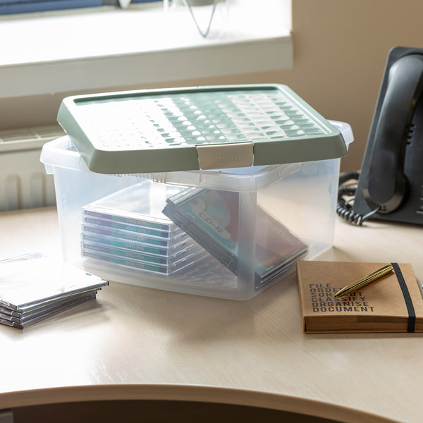 Wham Clip 9L Square Storage Box with Secure Clip-Lock Lid