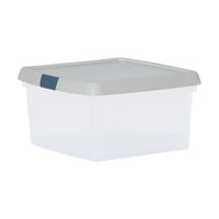 Wham Clip 9L Square Storage Box with Secure Clip-Lock Lid Stone