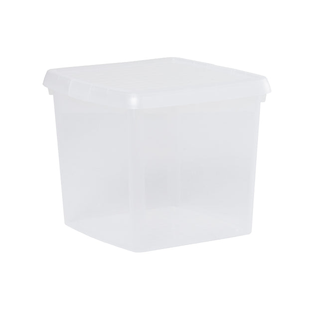 Wham Clip 14L Square Storage Box with Secure Clip-Lock Lid Clear