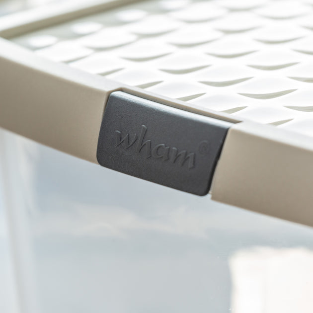 Wham Clip 14L Square Storage Box with Secure Clip-Lock Lid
