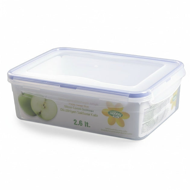 Hobby Life 2.6L Rectangular Airtight Food Box with Clip Lid