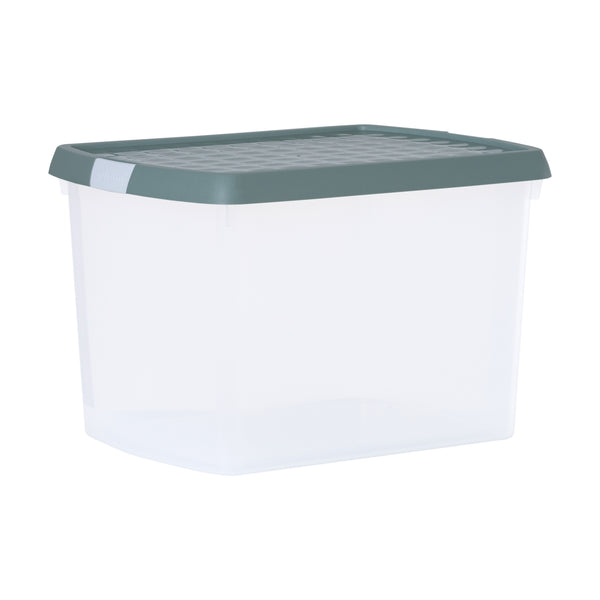 Wham Clip 21.5L Rectangular Storage Box with Secure Clip-Lock Lid Green Milieu