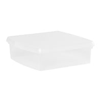 Wham Clip 13.2L Square Storage Box with Secure Clip-Lock Lid Clear