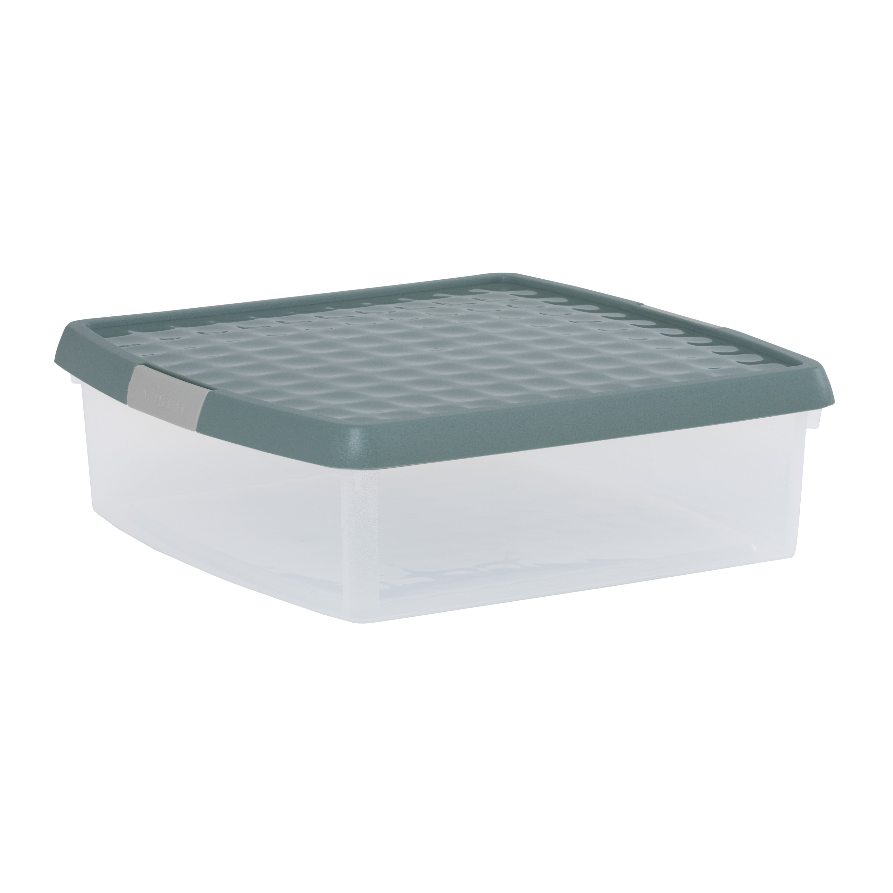 Wham Clip 13.2L Square Storage Box with Secure Clip-Lock Lid Green Milieu