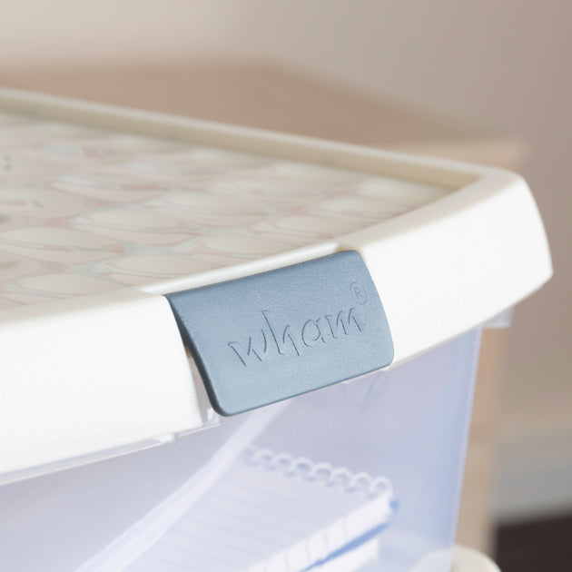 Wham Clip 13.2L Square Storage Box with Secure Clip-Lock Lid