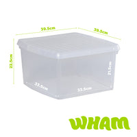 Wham Clip 25.5L Square Storage Box with Secure Clip-Lock Lid