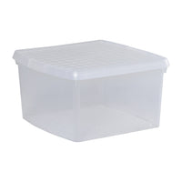 Wham Clip 25.5L Square Storage Box with Secure Clip-Lock Lid Clear