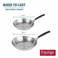 Prestige Made to Last 21cm & 29cm Stainless Steel Frypan Twin Pack