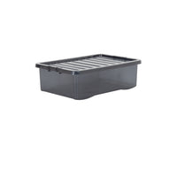 Wham Crystal 32L Underbed Plastic Storage Box with Lid Smoke
