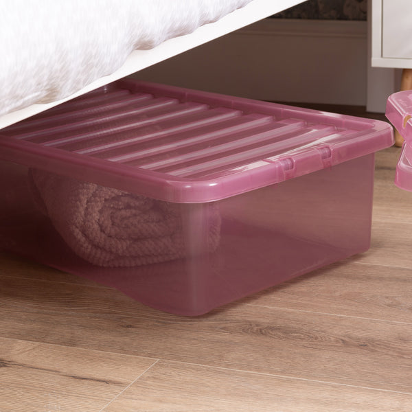 Wham Crystal 32L Underbed Plastic Storage Box with Lid