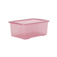 Wham Crystal 45L Storage Box with Detachable Ribbed Lid Dusky Orchid