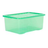 Wham Crystal 45L Storage Box with Detachable Ribbed Lid Leprechaun Green