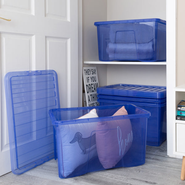 Wham Crystal 60L Storage Box with Detachable Ribbed Lid