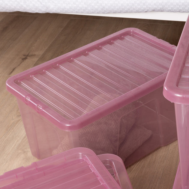 Wham Crystal 60L Storage Box with Detachable Ribbed Lid