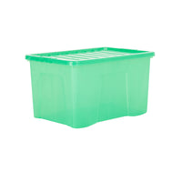 Wham Crystal 60L Storage Box with Detachable Ribbed Lid Leprechaun Green