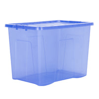 Wham Crystal 80L Storage Box with Detachable Ribbed Lid Spectrum Blue