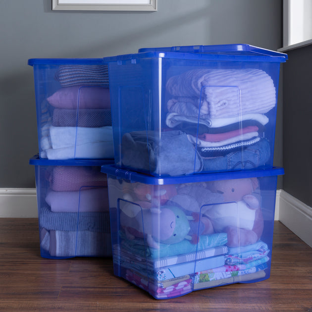 Wham Crystal 80L Storage Box with Detachable Ribbed Lid