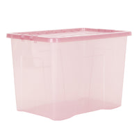 Wham Crystal 80L Storage Box with Detachable Ribbed Lid Dusky Orchid