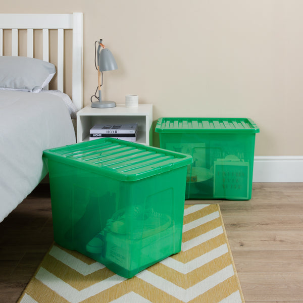 Wham Crystal 80L Storage Box with Detachable Ribbed Lid
