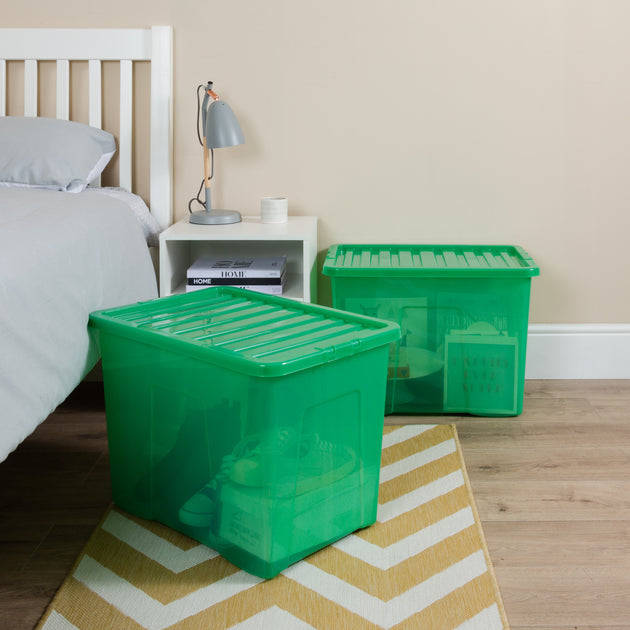 Wham Crystal 80L Storage Box with Detachable Ribbed Lid