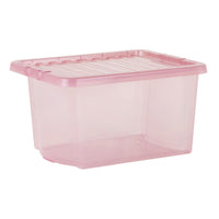 Wham Crystal 28L Storage Box with Detachable Ribbed Lid Dusky Orchid