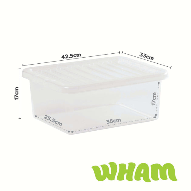 Wham Crystal 17L Storage Box with Detachable Ribbed Lid