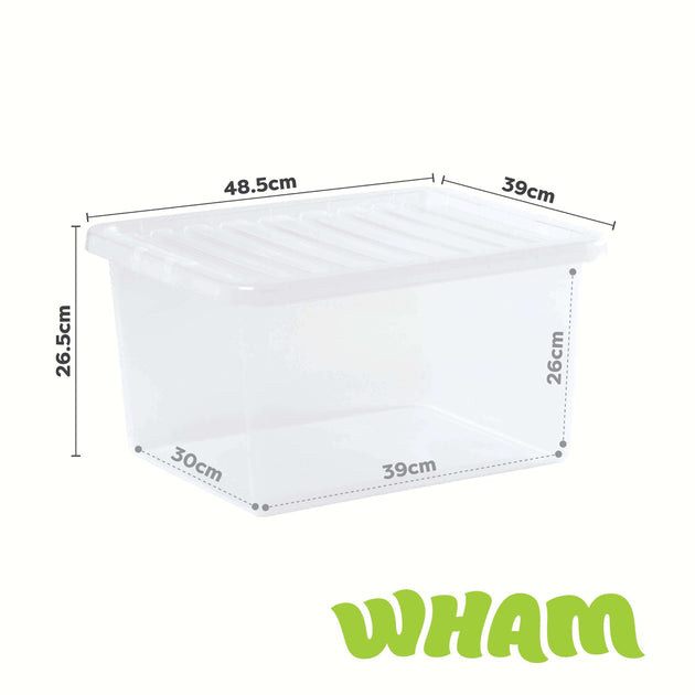 Wham Crystal 37L Storage Box with Detachable Ribbed Lid