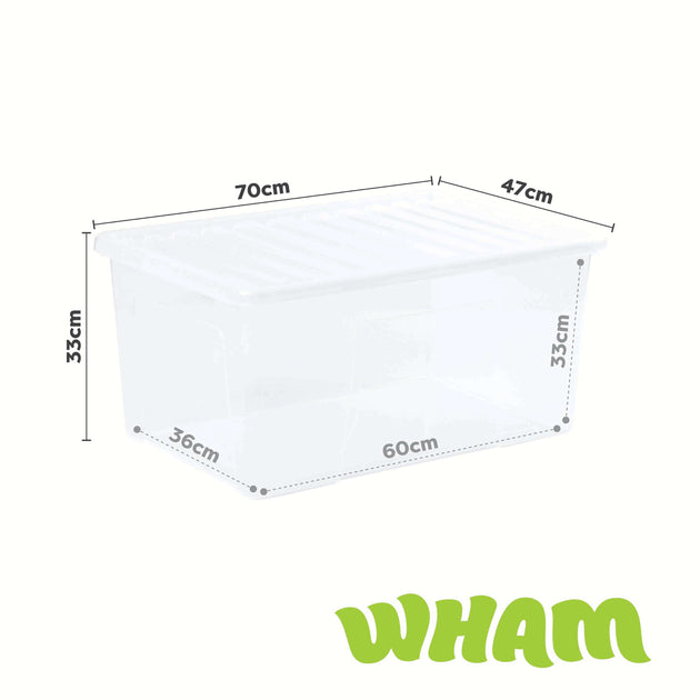 Wham Crystal 90L Storage Box with Detachable Ribbed Lid