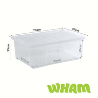 Wham Crystal 68L Storage Box with Detachable Ribbed Lid