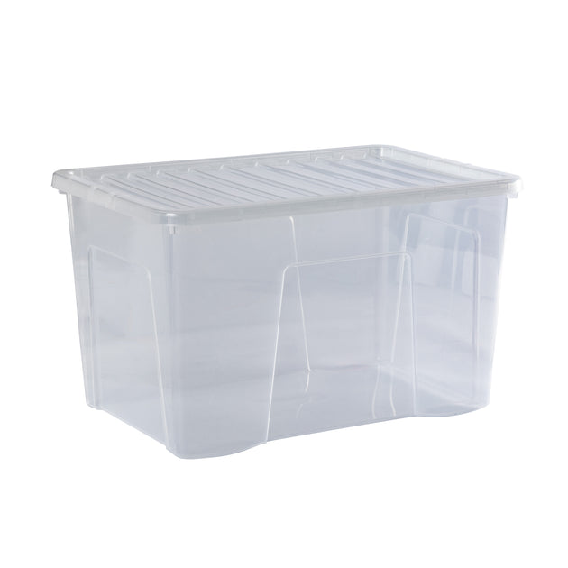 Wham Crystal 102L Storage Box with Detachable Ribbed Lid Clear