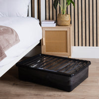 Wham Crystal 46L Underbed Plastic Storage Box with Lid