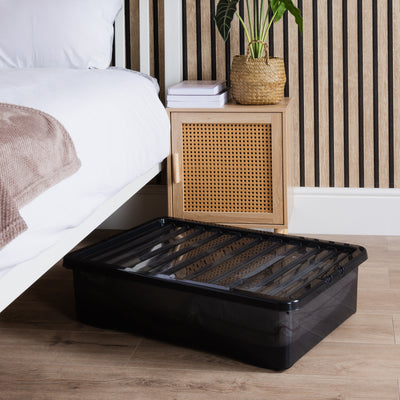 Wham Crystal 46L Underbed Plastic Storage Box with Lid