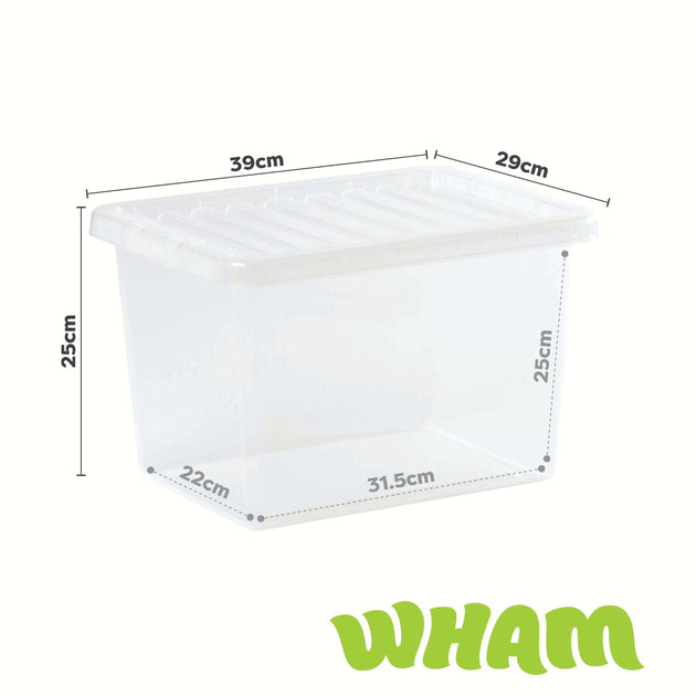 Wham Crystal 20L Storage Box with Detachable Ribbed Lid
